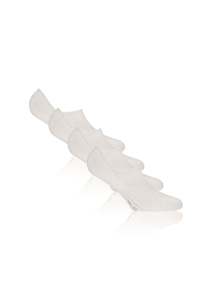 Footies Sneaker Socken mit Silikon 2er-Pack – Unsichtbare Baumwollsocken in 
 Weiss – UMOR SOX