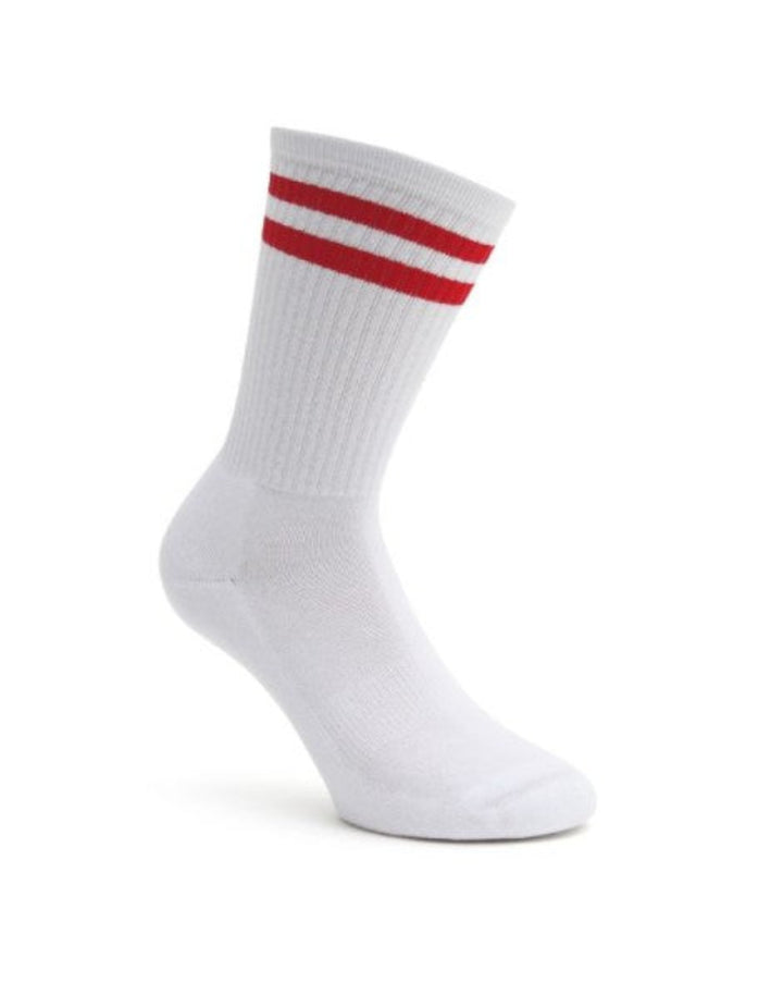 Sportsocken mit Streifen Rot Einzelpaar klassische Tennissocken