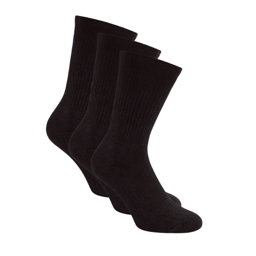 Sportsocken 3er Pack Schwarz in klassische Höhe von UMOR SOX